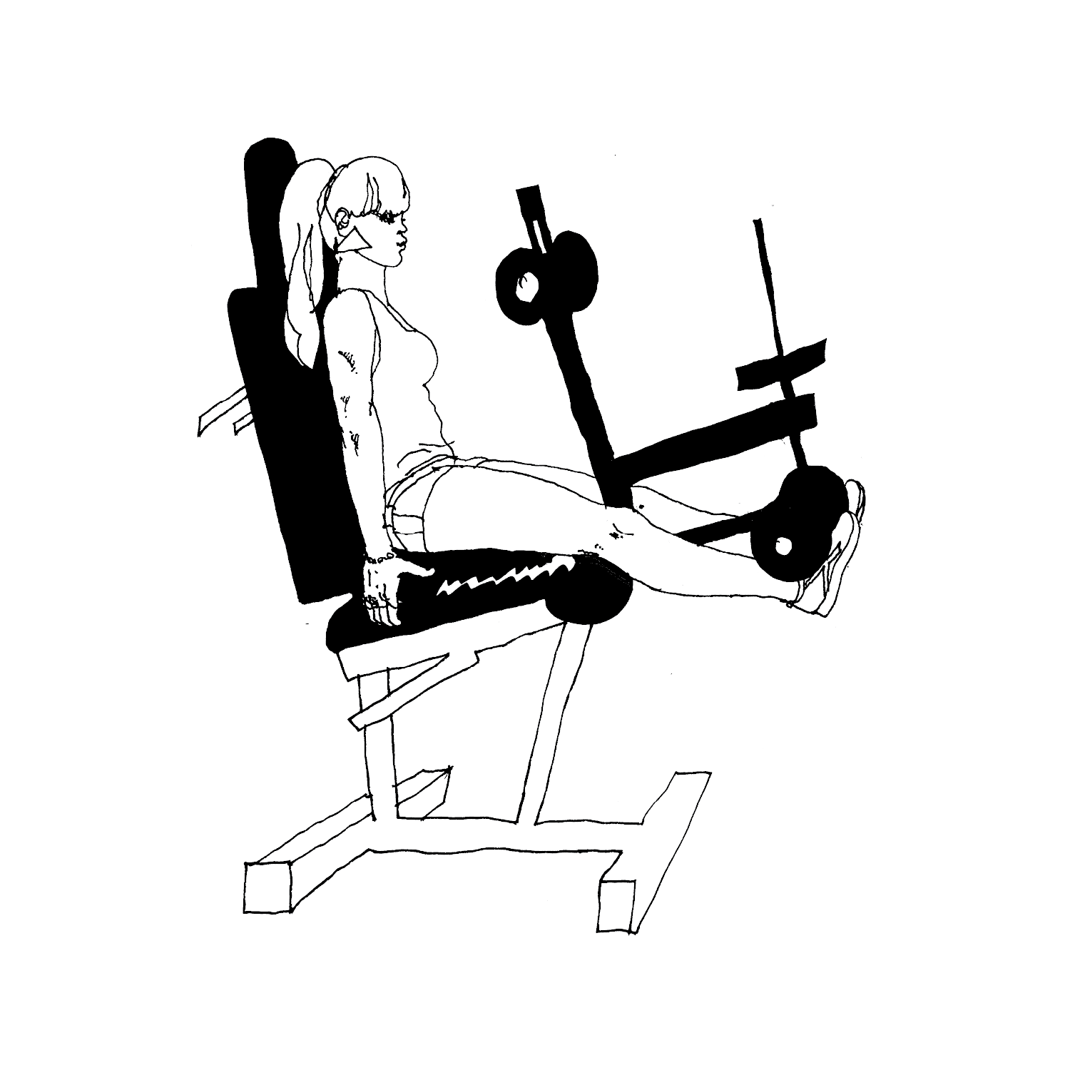 Woman Weights Machine Illustration Maslow's Members House with Gym London