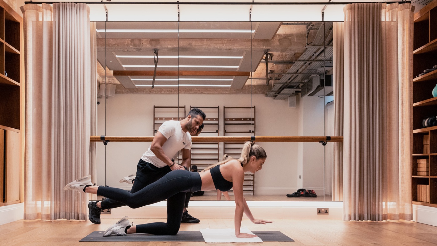 Fitness Class, Studio at Mortimer House Members Club with Gym, Fitzrovia, London
