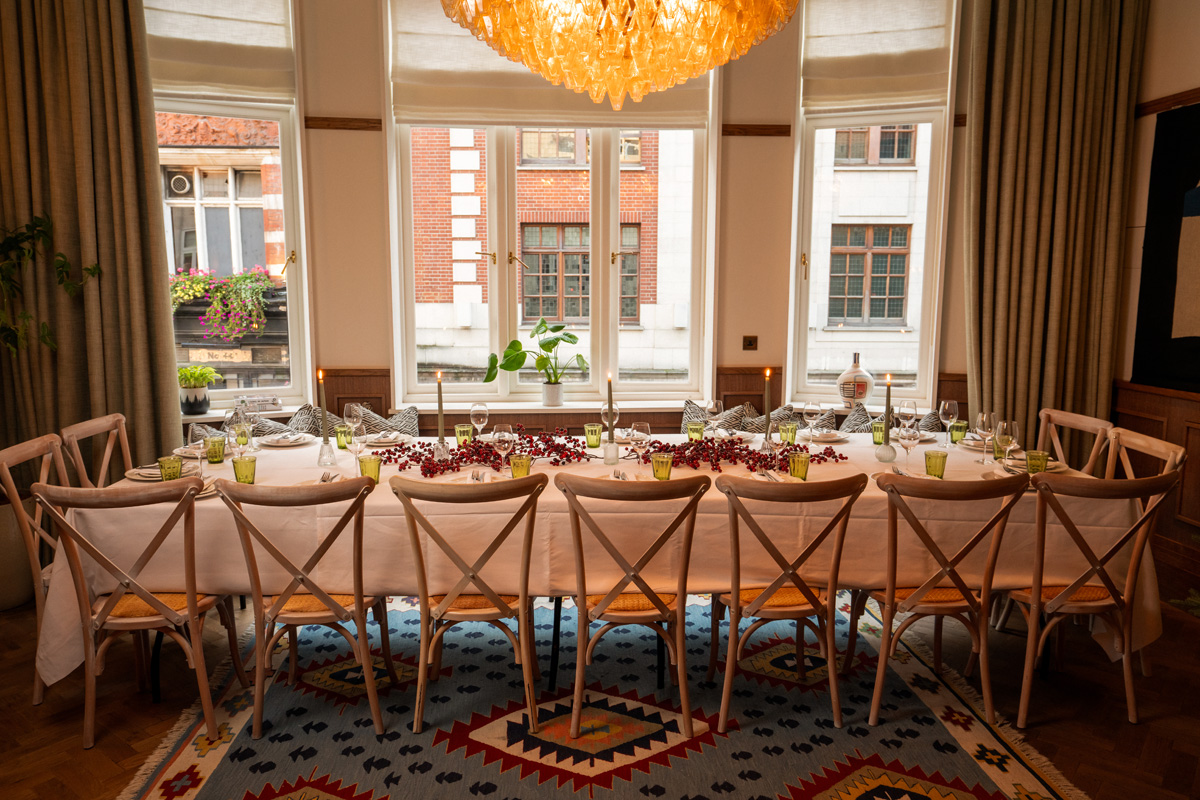 Christmas Dining, Drawing Room at 1 Warwick Soho Members House