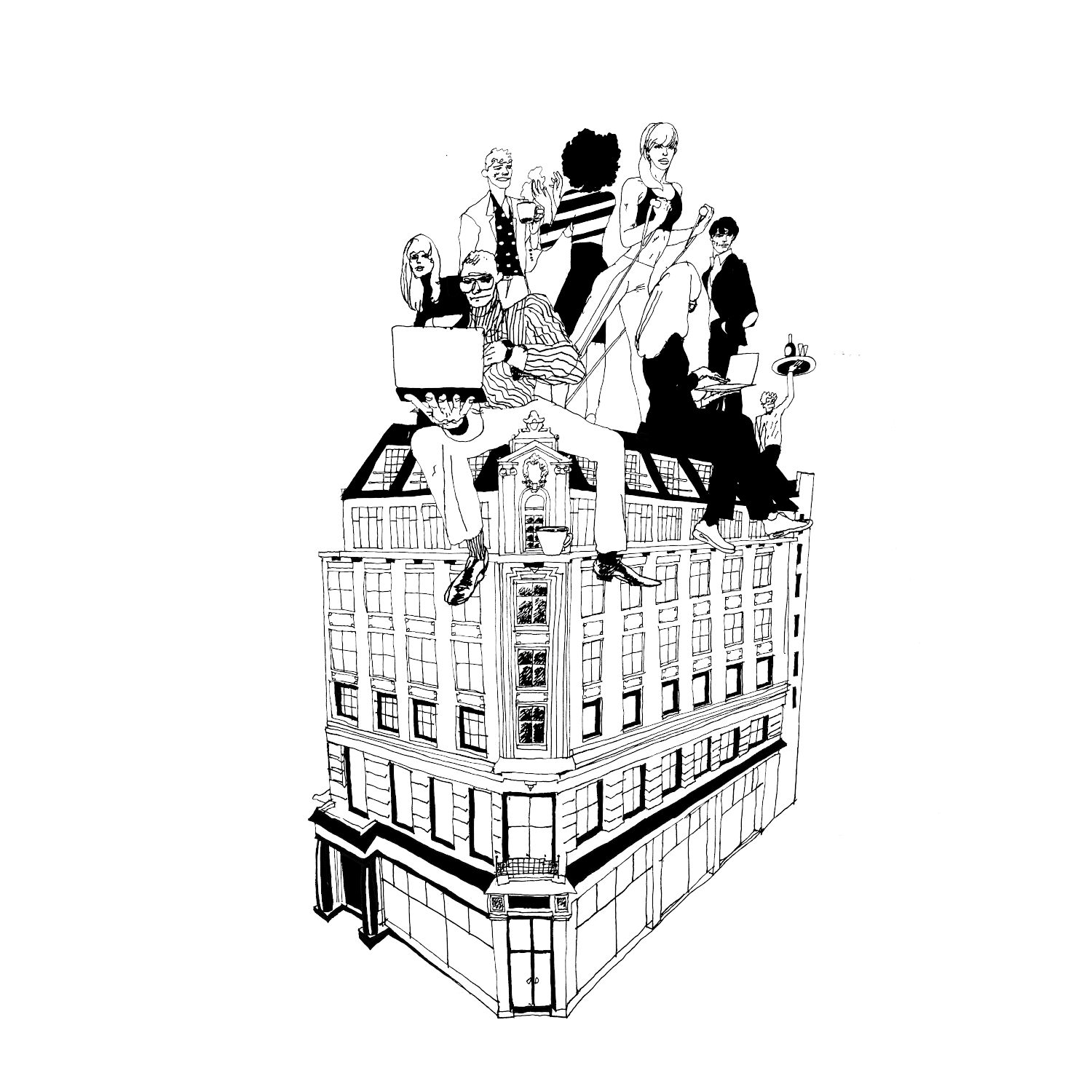Mortimer House Illustration, Maslow's Members House and Workspace