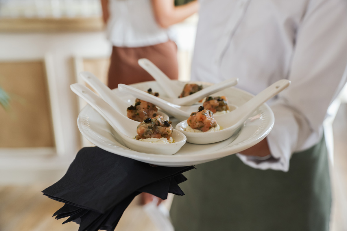 Salmon Crudo Canape Served at Maslow's - Event Space