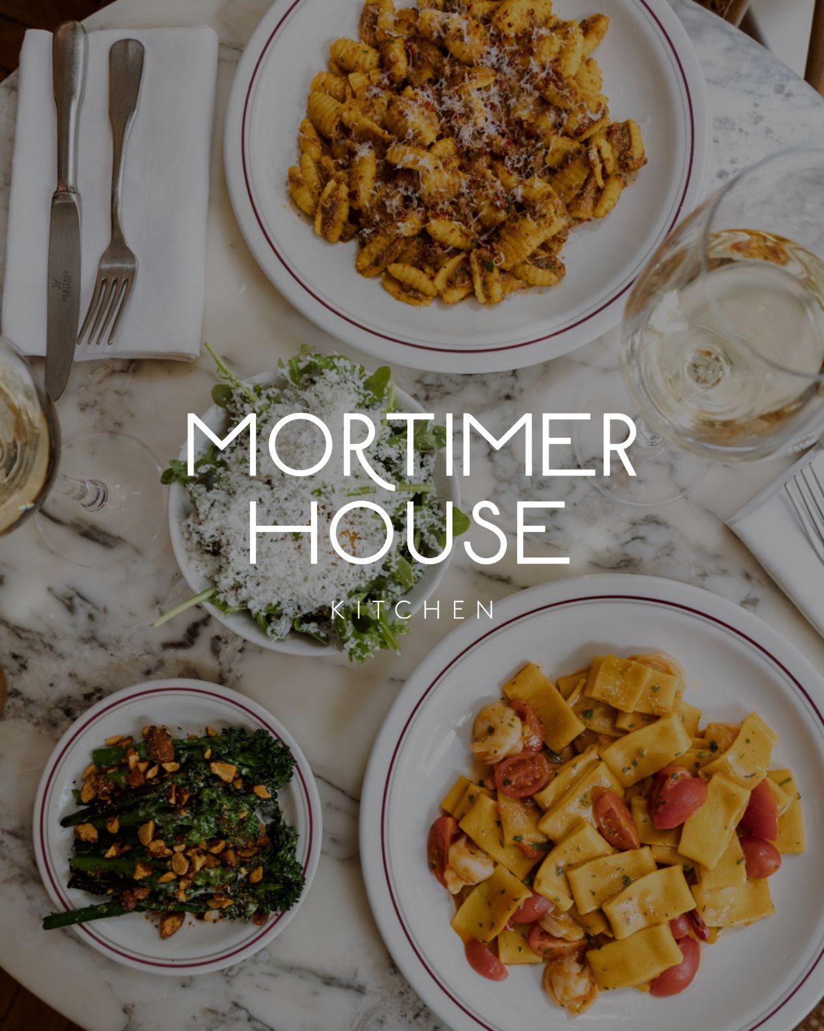 Mortimer House Kitchen Food with Mortimer House Kitchen Logo