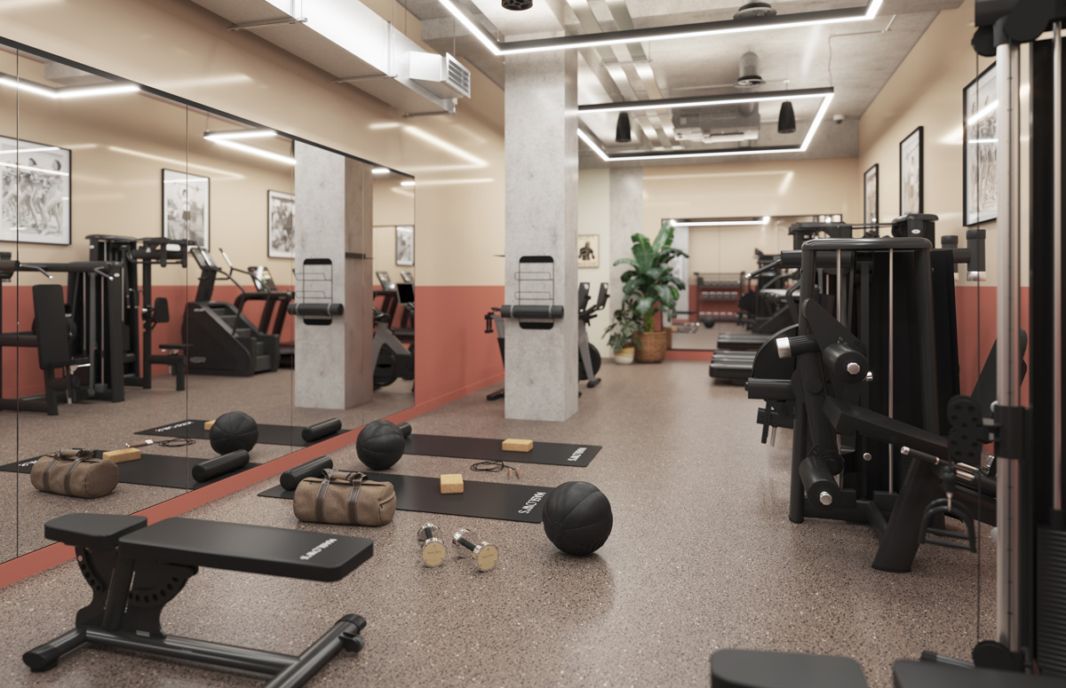 Gym at Maslow's Kensignton | Interior Mehrai Design | CGI Spectra Studios