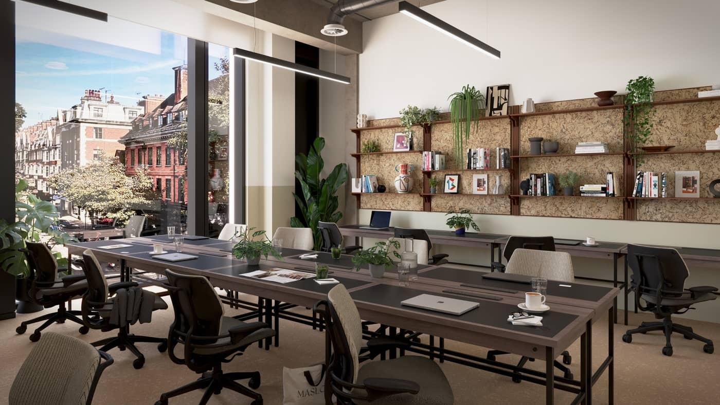 16 Person Private Office at Maslow's Kensington | Design by Mehrai Design, CGI by Spectra Studios