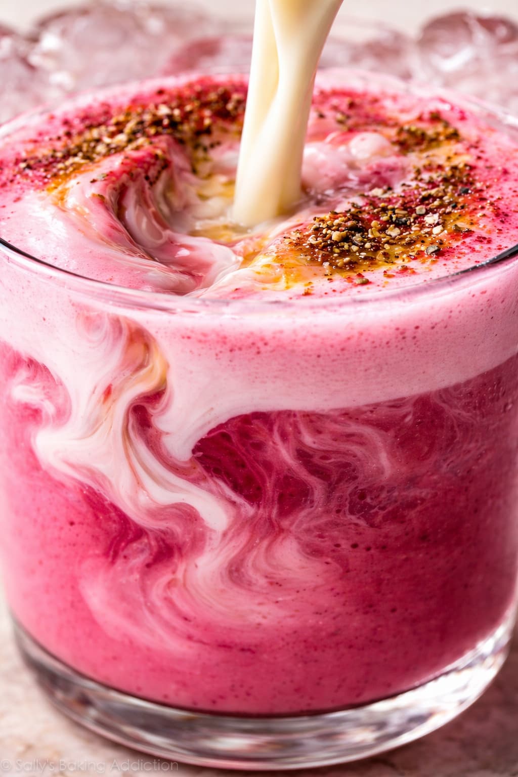 Beetroot Latte with Oat, Black Pepper, Cinnamon, Raw Honey